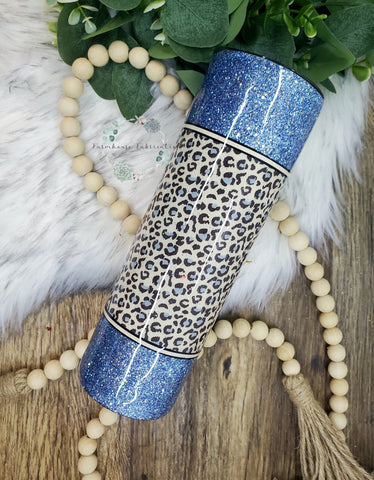 Cheetah Mama Personalized Glitter Tumbler