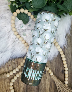 Cotton Hunter Green Personalized Glitter Tumbler