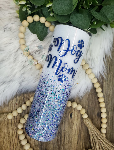 Dog Mom Glitter Tumbler