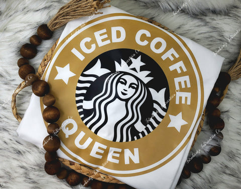 RTS Ice Coffee Queen Tan Starbucks White Unisex T-shirt