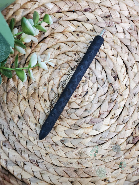 Matte Black Cheetah Pen / Glitter Pen / Epoxy Glitter Pen