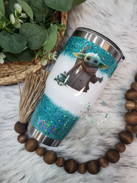 Baby Yoda Glitter Tumbler / Accessories sold separately