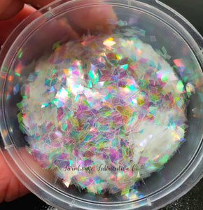 "Put a Ring on it" Iridescent Opal Diamond (Rhombus) Shapes Polyester Glitter