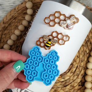 Bee Hive/Honey Comb dangle Earring Silicone Mold / Also can be used to make 3D tumblers!