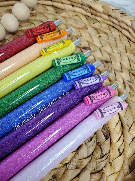 Crayon Glitter Pens / Individual or 8 Pack