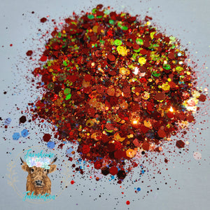 "Noelle Eve" Custom Mix / Red Chunky Glitter / Christmas