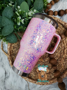 Galaxy Tumbler Glitter Dipped Yeti Halloween Custom Glitter