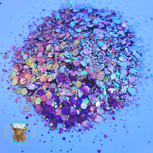 "Living the Dream" / Cateye Purple Chunky Glitter