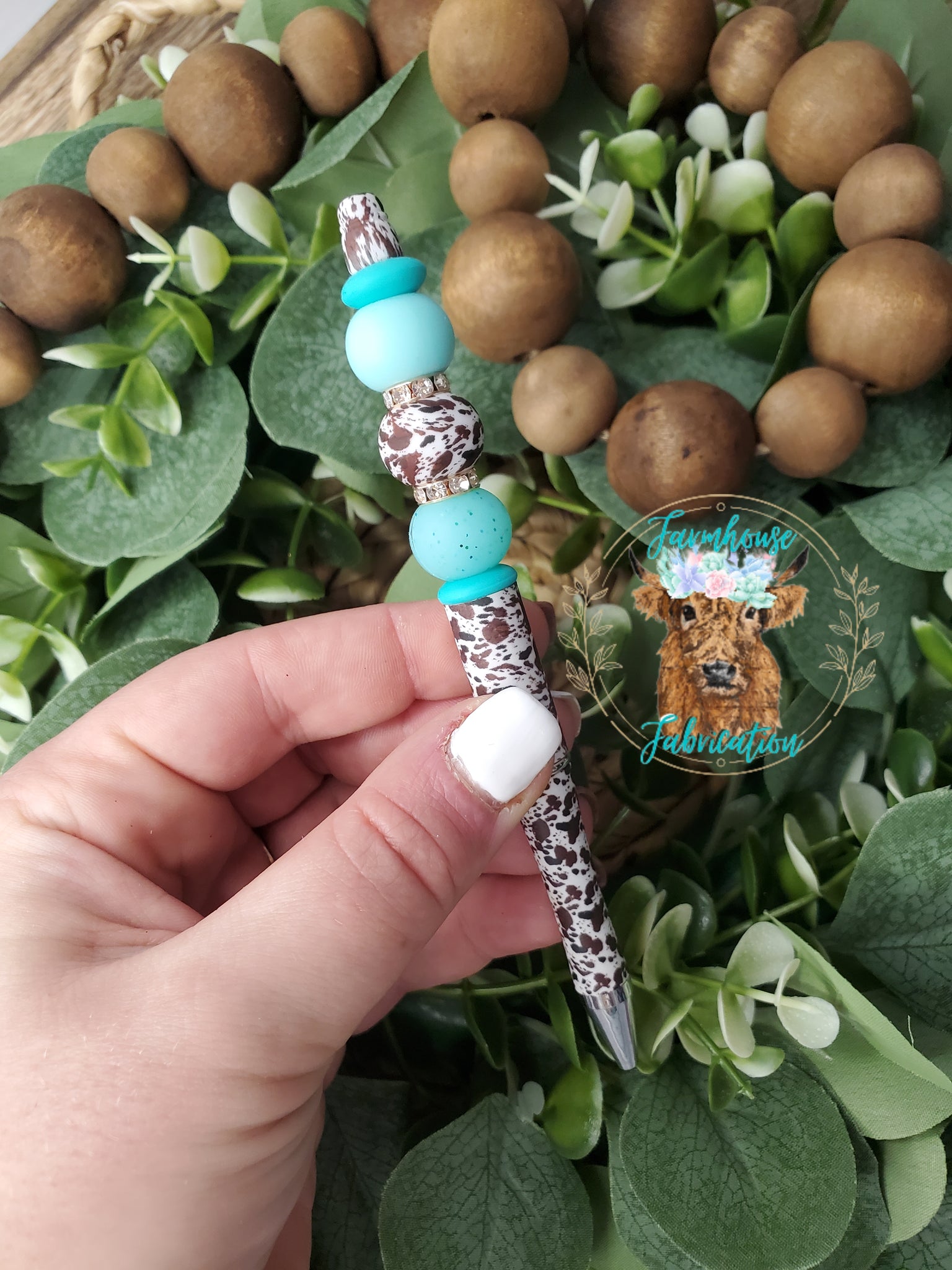 RTS Teal Cow Print Refillable Pens