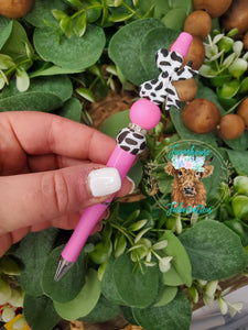 RTS Girlie Cow Bow Tie Refillable Pen