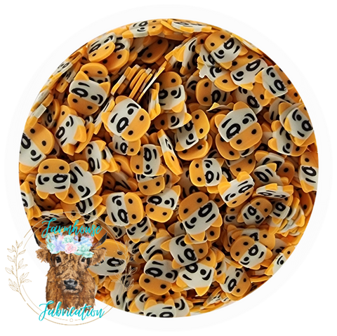 Moo Moo Cow Head Polymer Clay Slices / Shaker Fillers