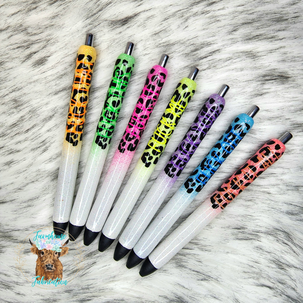 Cheetah Neon Fuck It DELUX Glitter Ink Pen Pack – Farmhouse