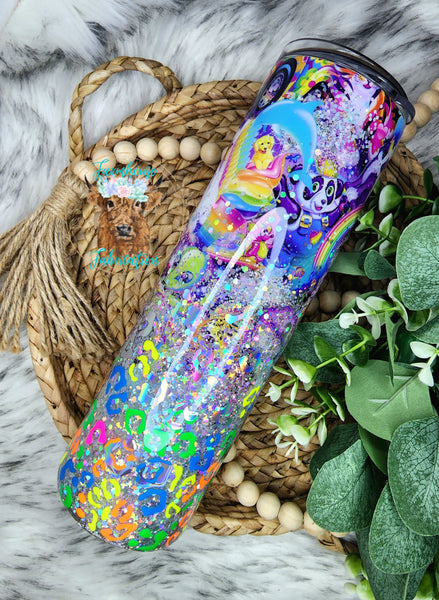 Lisa Frank Vibes Custom Glitter Tumbler
