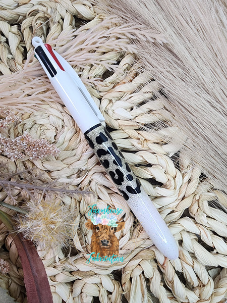 Cheetah Paper Mate or BIG 4-Colour Glitter Ink Pen / Glitter Pen / Epoxy Glitter Pen