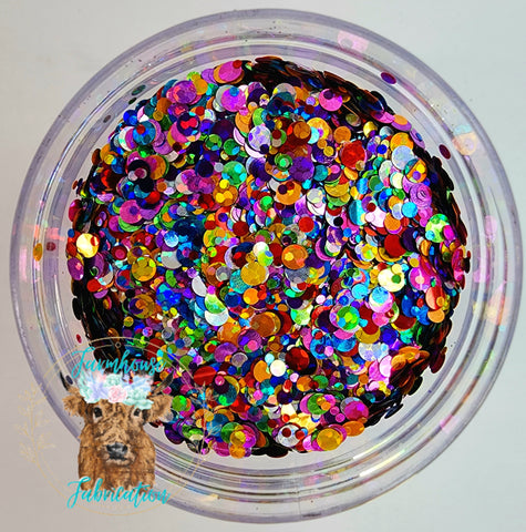 "Teachers Pet" / Colorful Holographic Dot Mix Polyester Glitter