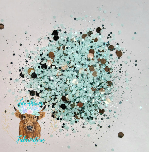 "Turquoise Drippin' " Custom Glitter Mix / Robin Egg Blue Glitter / Dot Glitter