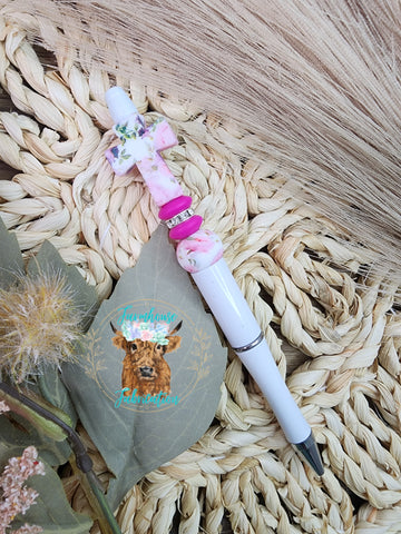 RTS Pink Floral Cross Refillable Pen