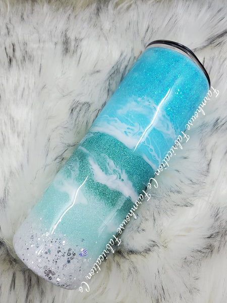 Beach Glitter Tumbler / Beach Tumbler Personalized / YETI Tumbler / Beach YETI / YETI Beach Tumbler / Glitter Beach Tumbler