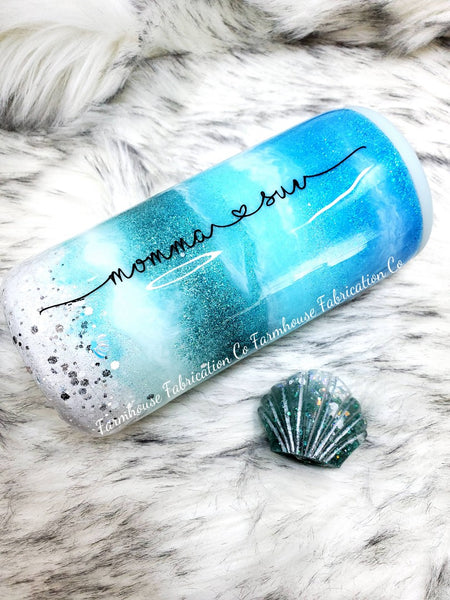 Beach Glitter Tumbler / Beach Tumbler Personalized / YETI Tumbler / Beach YETI / YETI Beach Tumbler / Glitter Beach Tumbler