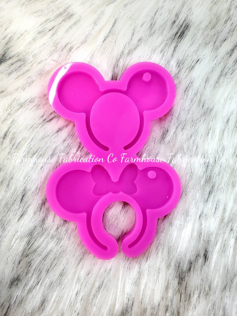 New Disney Mickey Mouse Roses Straw Topper Silicone Mold for Resin Crafts