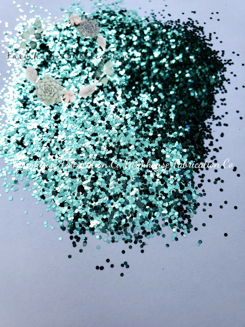 "Aqua Mint" / 1/24 cut Metallic Polyester Glitter / Tumbler Glitter / Blue Green Glitter
