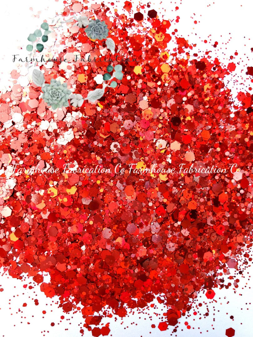 "Ruby Slipper" / Chunky Glitter / Red Chunky Glitter / Polyester Glitter / Holographic Glitter / Tumbler Glitter