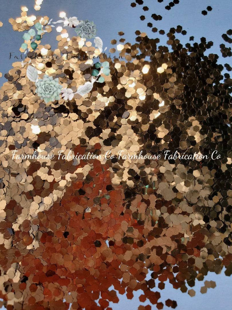 "Copper Leaf"  / Metallic Glitter / Chunky Glitter / Tumbler Glitter / Brown Glitter