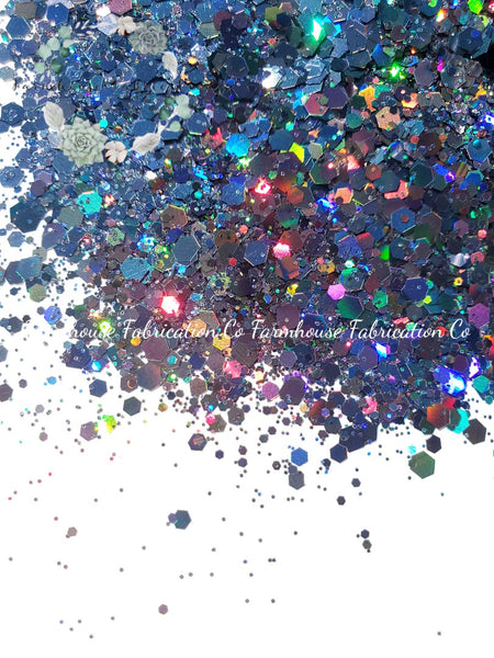 "Toothless" / Black Holographic Chunky Mix Polyester Glitter / Black Glitter / Tumbler Glitter / Halloween Glitter