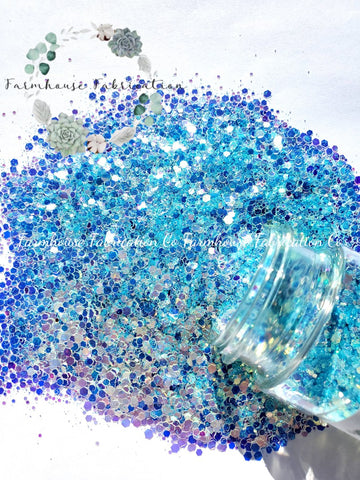 "Bewilderbeast" /Flashy Pastel Blue Chunky Mix Polyester Glitter / Tumbler Glitter