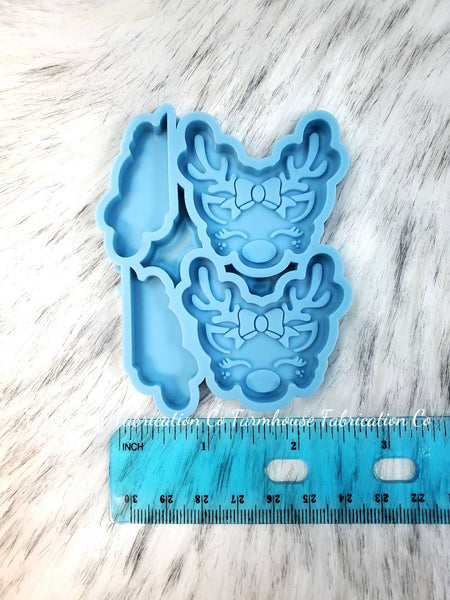 Reindeer Straw Topper Silicone Mold / Christmas Molds / Resin Molds